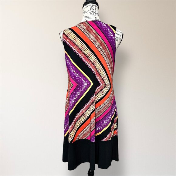 Tiana B Womens S Black Pink Yellow Sleeveless Sheath Lightweight Dress Retro Y2K - Picture 4 of 6